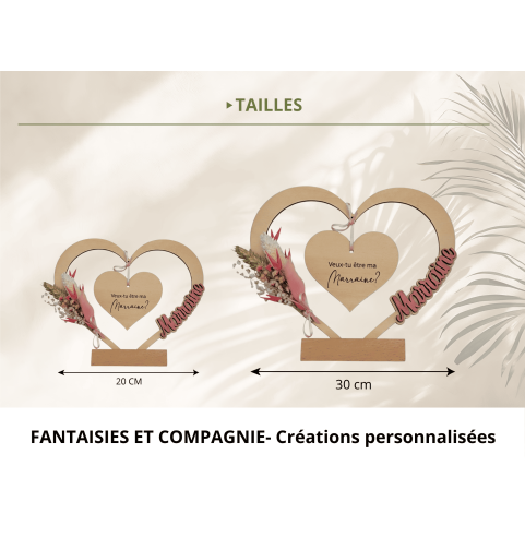 Cadre en Bois Personnalisé Parrain Marraine -...