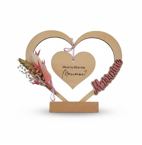 Cadre en Bois Personnalisé Parrain Marraine -...