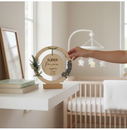Cadre en Bois Personnalisé Parrain Marraine -...