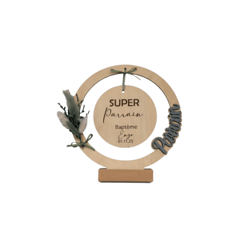 Cadre en Bois Personnalisé Parrain Marraine -...