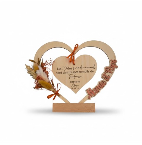 Cadre en Bois Personnalisé Parrain Marraine -...