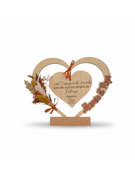 Cadre en Bois Personnalisé Parrain Marraine - Cadeau Baptême Anniversaire