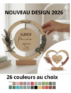 cadre bois personnalisé bapteme parrain marraine cadeau famille