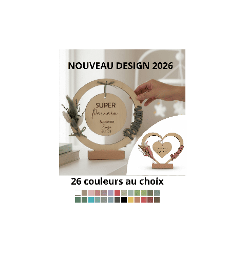 cadre bois personnalisé bapteme parrain marraine cadeau famille