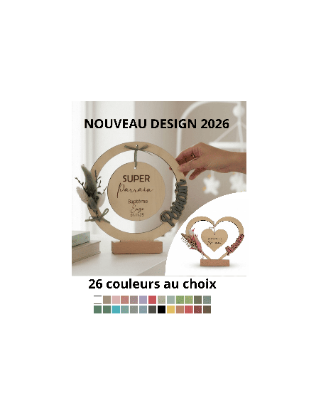 cadre bois personnalisé bapteme parrain marraine cadeau famille