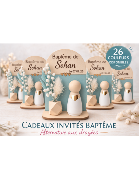 Cadeau Invité Fleuri Personnalisé : Alternative Dragées Baptême, Communion, Mariage