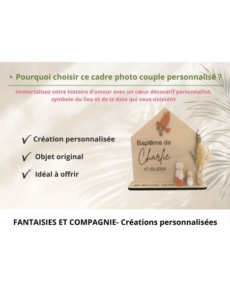Cadeau Parrain Marraine Bois Personnalisé Baptême Communion - Souvenir Unique