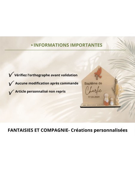 Cadeau Parrain Marraine Bois Personnalisé Baptême Communion - Souvenir Unique