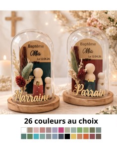Cloche en verre personnalisée baptême – Cadeau parrain...