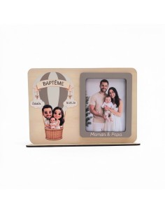 Cadre Photo Montgolfière Personnalisé – Cadeau Baptême...