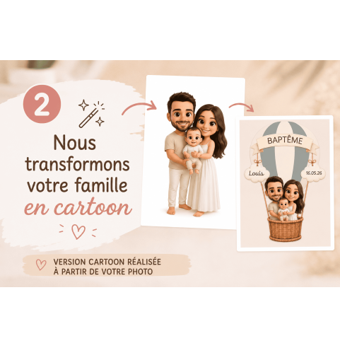 Transformation de votre photo de famille en illustration cartoon