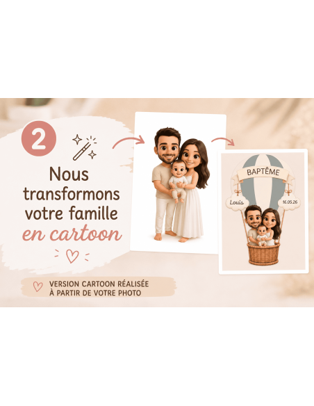 Transformation de votre photo de famille en illustration cartoon