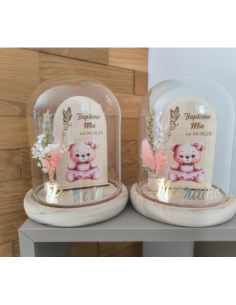 Cloche Verre Personnalisée thème ourson: Cadeau Invité... 2