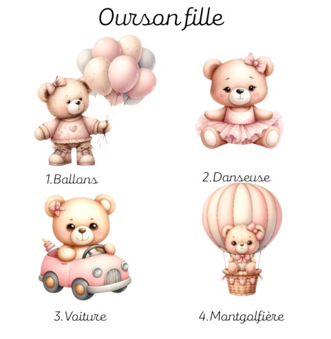 Cloche Verre Personnalisée thème ourson: Cadeau...