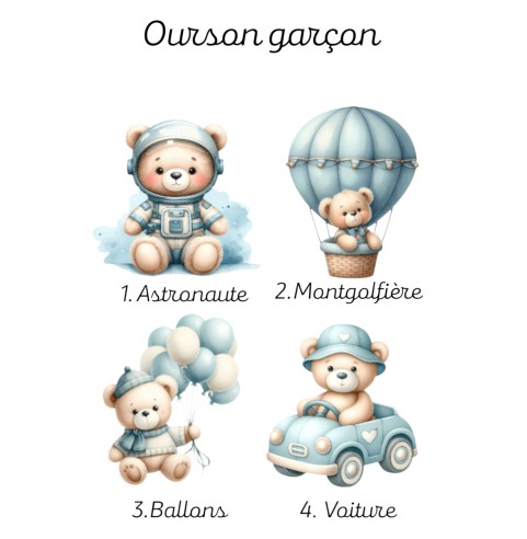 Cloche Verre Personnalisée thème ourson: Cadeau...