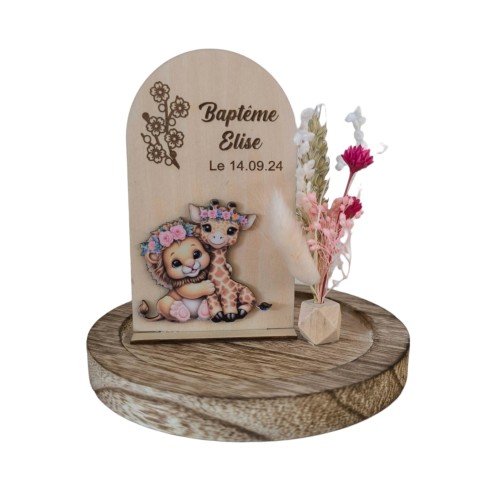 Cloche Verre Personnalisée thème jungle savane:...