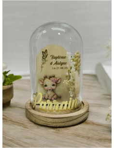 Cloche Verre Personnalisée thème girafe: Cadeau Invité...