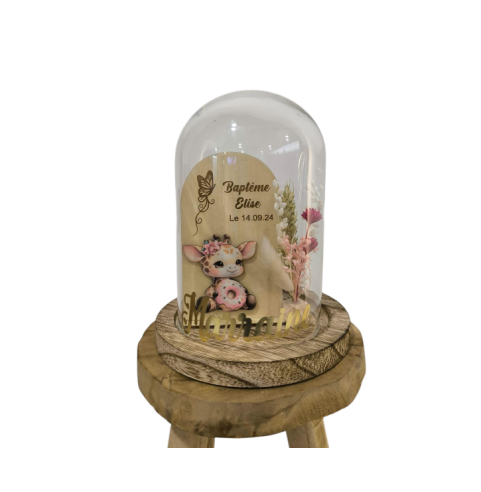 Cloche Verre Personnalisée thème girafe: Cadeau...