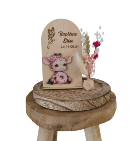 Cloche Verre Personnalisée thème girafe: Cadeau...