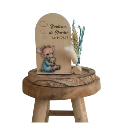 Cloche Verre Personnalisée thème girafe: Cadeau...