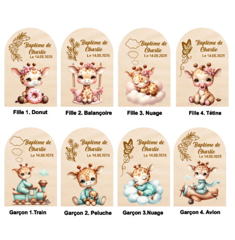 Cloche Verre Personnalisée thème girafe: Cadeau...