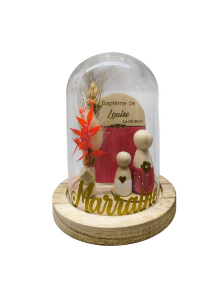 Cloche Verre Personnalisée: Cadeau Invité Baptême, Communion, Parrain, Marraine