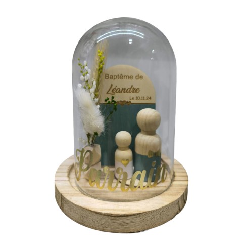 Cloche Verre Personnalisée: Cadeau Invité Baptême, Communion, Parrain, Marraine