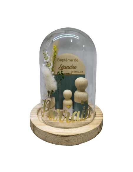 Cloche Verre Personnalisée: Cadeau Invité Baptême, Communion, Parrain, Marraine