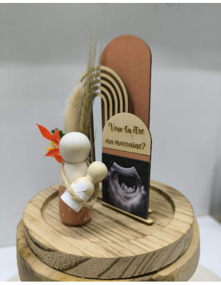 Cloche Verre Personnalisée: Annonce grossesse grands-parents, parrain, Marraine