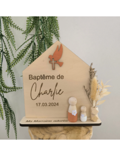 Cadeau Parrain Marraine Bois Personnalisé Baptême...