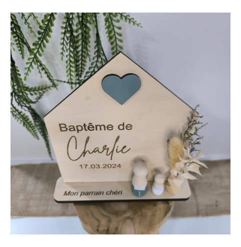 Cadeau Parrain Marraine Bois Personnalisé...