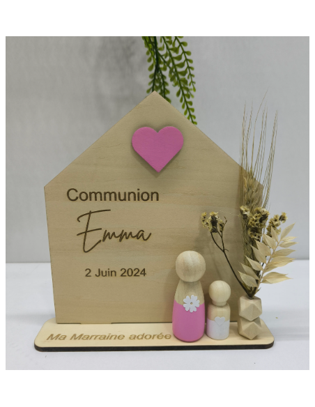 Cadeau Parrain Marraine Bois Personnalisé Baptême Communion - Souvenir Unique