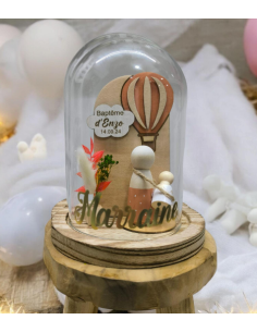 Cloche Verre Personnalisée thème montgolfière : Cadeau...