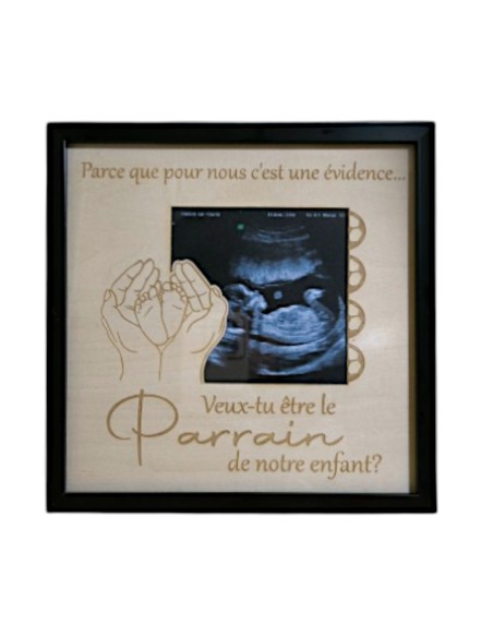 Cadre Personnalisé Annonce Grossesse/Naissance Parrain Marraine.
