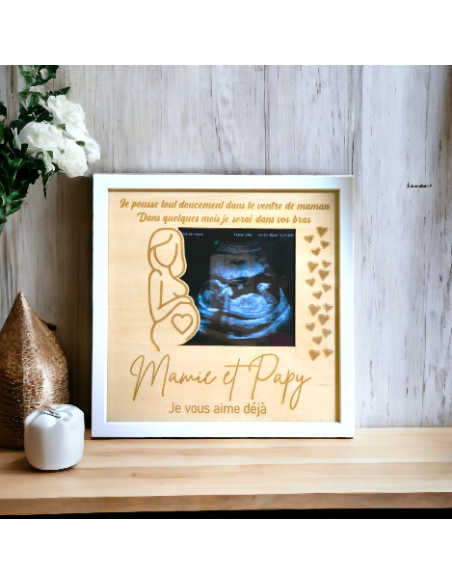 Cadre Annonce Grossesse Personnalisé Papy et Mamie, Parrain, Marraine, Tonton et  Tata