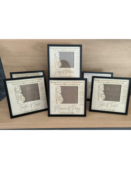 Cadre Annonce Grossesse Personnalisé Papy et Mamie, Parrain, Marraine, Tonton et  Tata