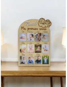 Cadre Photo Bébé 1ère Année Personnalisé - Naissance,...