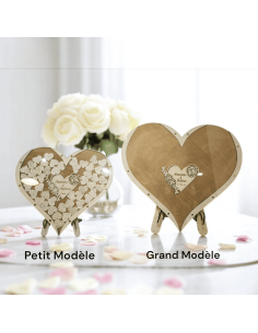 Livre d'or Mariage Bois Coeur Personnalisé 2