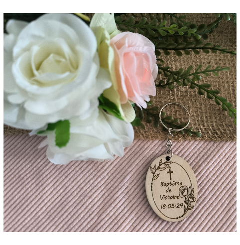 Porte Clés Bois Personnalisé Cadeau Invités...