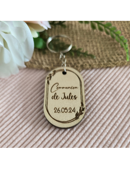 Porte Clés Bois Personnalisé Cadeau Invités Mariage Baptême Communion