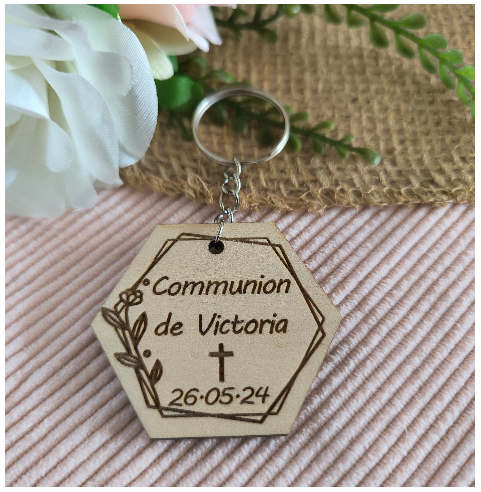 Porte Clés Bois Personnalisé Cadeau Invités Mariage Baptême Communion
