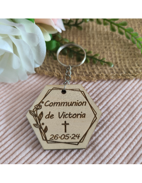 Porte Clés Bois Personnalisé Cadeau Invités Mariage Baptême Communion