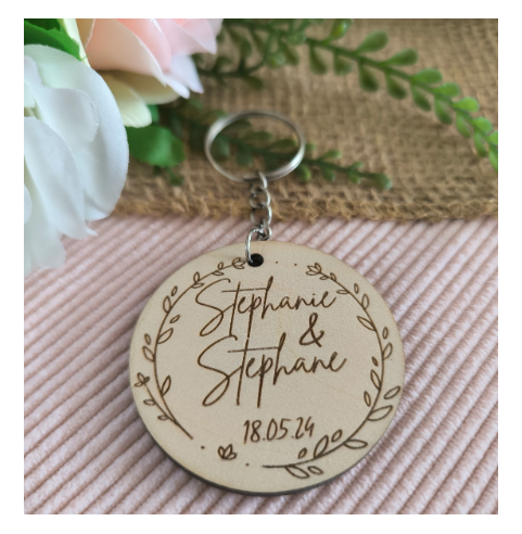 Porte Clés Bois Personnalisé Cadeau Invités...