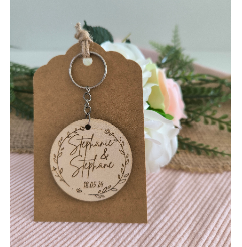 Porte Clés Bois Personnalisé Cadeau Invités...