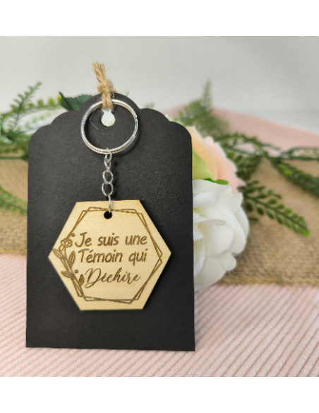 Porte Clés Bois Personnalisé Cadeau Invités Mariage Baptême Communion