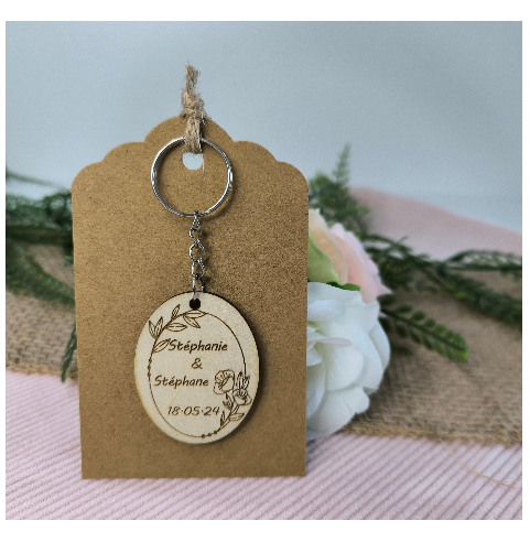 Porte Clés Bois Personnalisé Cadeau Invités...