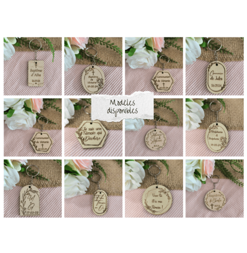 Porte Clés Bois Personnalisé Cadeau Invités...