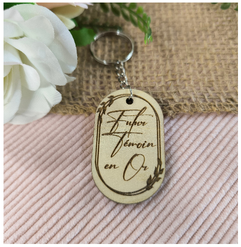 Porte Clés Bois Personnalisé Cadeau Invités Mariage Baptême Communion