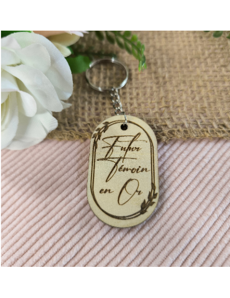 Porte Clés Bois Personnalisé Cadeau Invités Mariage Baptême Communion