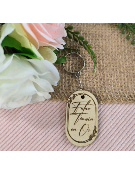 Porte Clés Bois Personnalisé Cadeau Invités Mariage Baptême Communion